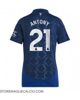 Manchester United Antony #21 Maglia Gara Trasferta Repliche 2024-25 Donna Maniche Corte Manchester United Antony #21 Maglia Gara Trasferta Repliche 2024-25 Donna Maniche Corte